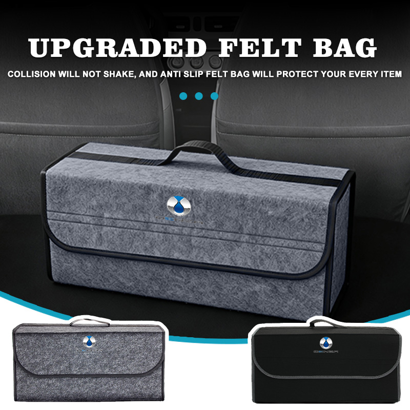 Car Trunk Organizer Foldable Storage Box - For Denza Foldable Felt Car Trunk