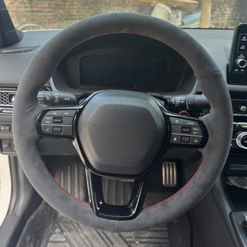 Custom Hand-stitched Black Sue - đánh giá và giá Car Steering Wheel Cover Anti Slip Breathable