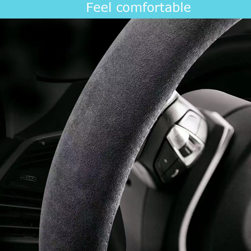 Custom Hand-stitched Black Sue - đánh giá và giá Car Steering Wheel Cover Anti Slip Breathable